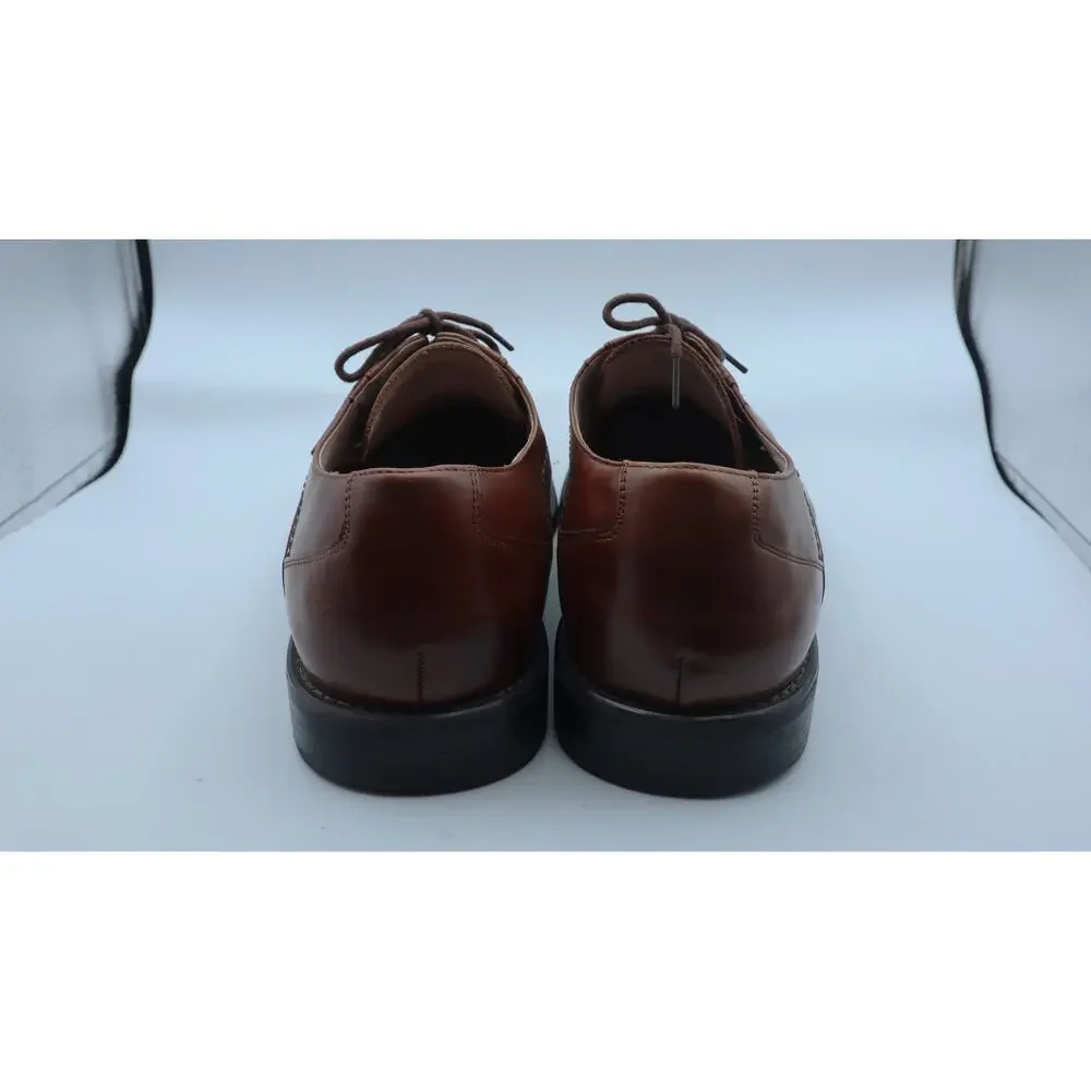 Stacy Adams SQUARE TOE Brown Leather Oxford Dress Shoe Men 12 Lace Up Work